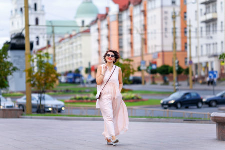 Balanced woman walking