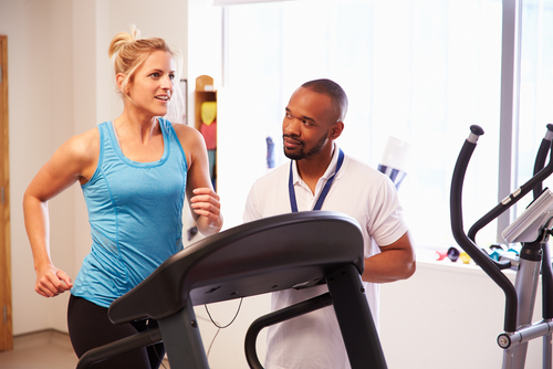 woman on treadmill